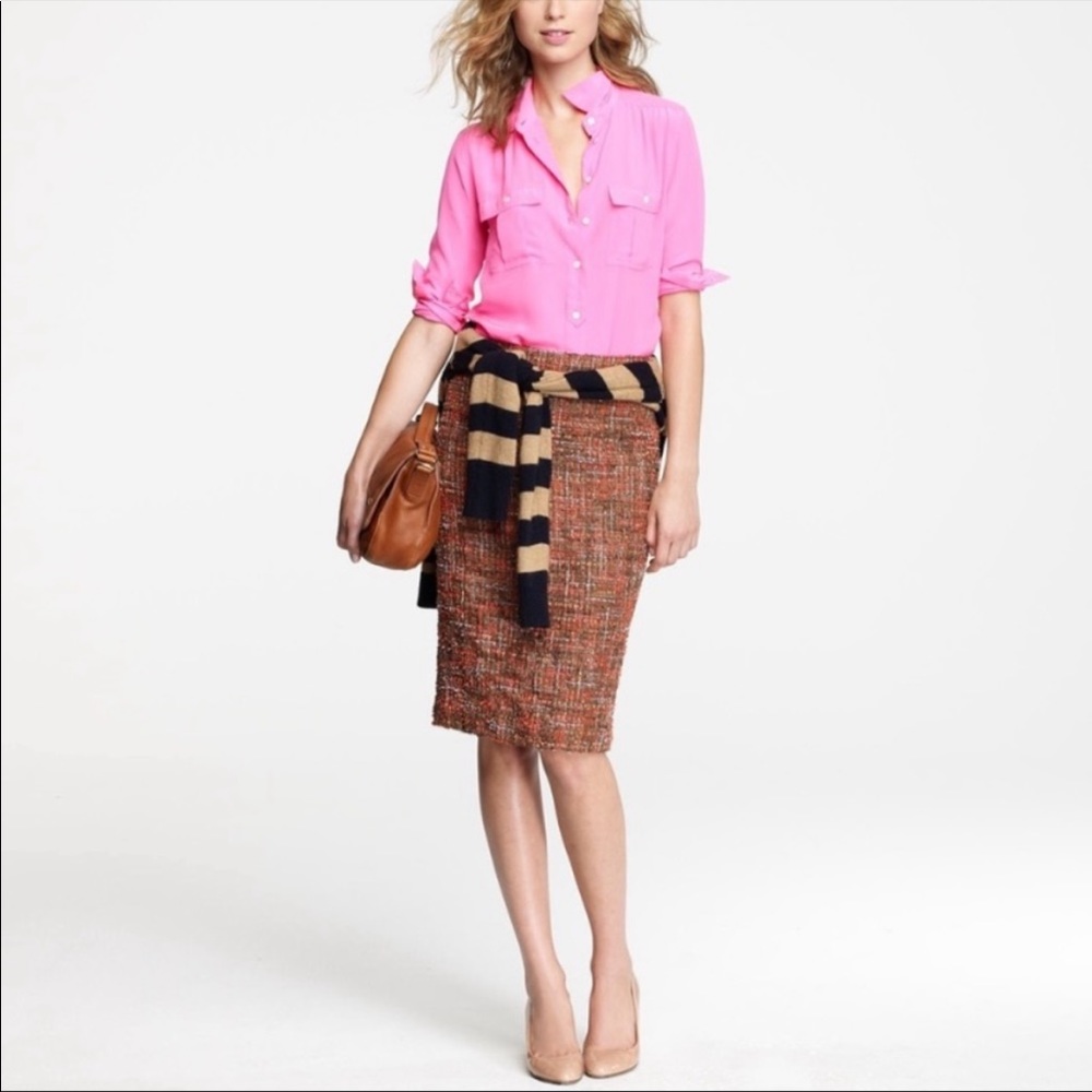 J. Crew The pencil skirt tweed harvest style 4